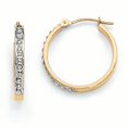 thumbnail image 1 of 14K Yellow Gold Diamond Fascination Round Hinged Hoop Earrings, 1 of 2