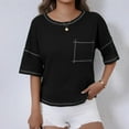 thumbnail image 5 of Womens Tops Casual Round Neck Tshirts for Women T Shirts for Women Loose Fit Womens Shirts, 5 of 7