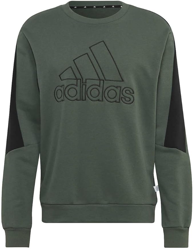 adidas Men's Future Icon Embroidered Badge of Sport Sweatshirt (Green Oxide/Small)