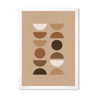 Designart 'Abstract Moon and Sun Geometric Print II' Modern Framed Art Print