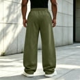 thumbnail image 5 of TKKCS Mens Wide Leg Sweatpants Lounge Casual Open Bottom Baggy Drawstring Elastic Waist Sweat Pants with Pockets Army Green S, 5 of 6