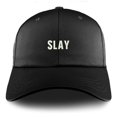 thumbnail image 1 of Trendy Apparel Shop Slay Embroidered Structured Satin Adjustable Cap, 1 of 2