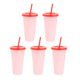thumbnail image 2 of Copas de cambio de color Tumblers con tapas y s - 5 paquetes de plástico reutilizable tumblers de agua fría tazas de café para adultos ni Rosa Sunnimix taza de café, 2 of 8