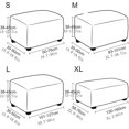 thumbnail image 5 of SM Stretchable Light Grey Square Ottoman Cover - Breathable and Washable Foot Stool Protector - Fits Sofa Stool and Low Stool, 5 of 5