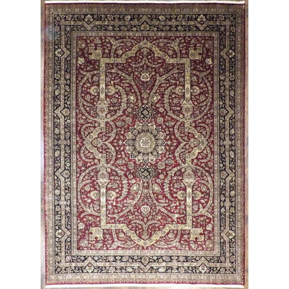 Wahi Rugs Hand Knotted Fine Persian Tabriz 10'0"x14'0" -W388