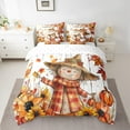 thumbnail image 2 of jejeloiu Cartoon Scarecrow 7-Piece Twin Bedding Sets,Hello Fall Bedding Comforter Set,Rustic Sunflower Maples Sheet Sets For Girls Boys,Luxury Bedroom Decor Reversible, 2 of 8