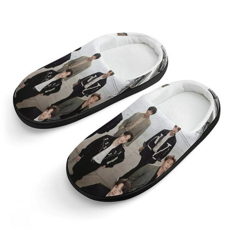 

BTS Slippers for Kids Cute Soft Plush Anti-slip Fluffy Fuzzy House Slippers Warm Soft Plush Non-Slip Indoor Outdoor Slip-on Shoes for Boys Girls