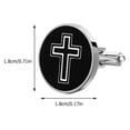 thumbnail image 5 of Mens Cuff Links Cross Pattern Square Design Black 1 Pair 0.71X0.71X0.08In, 5 of 5