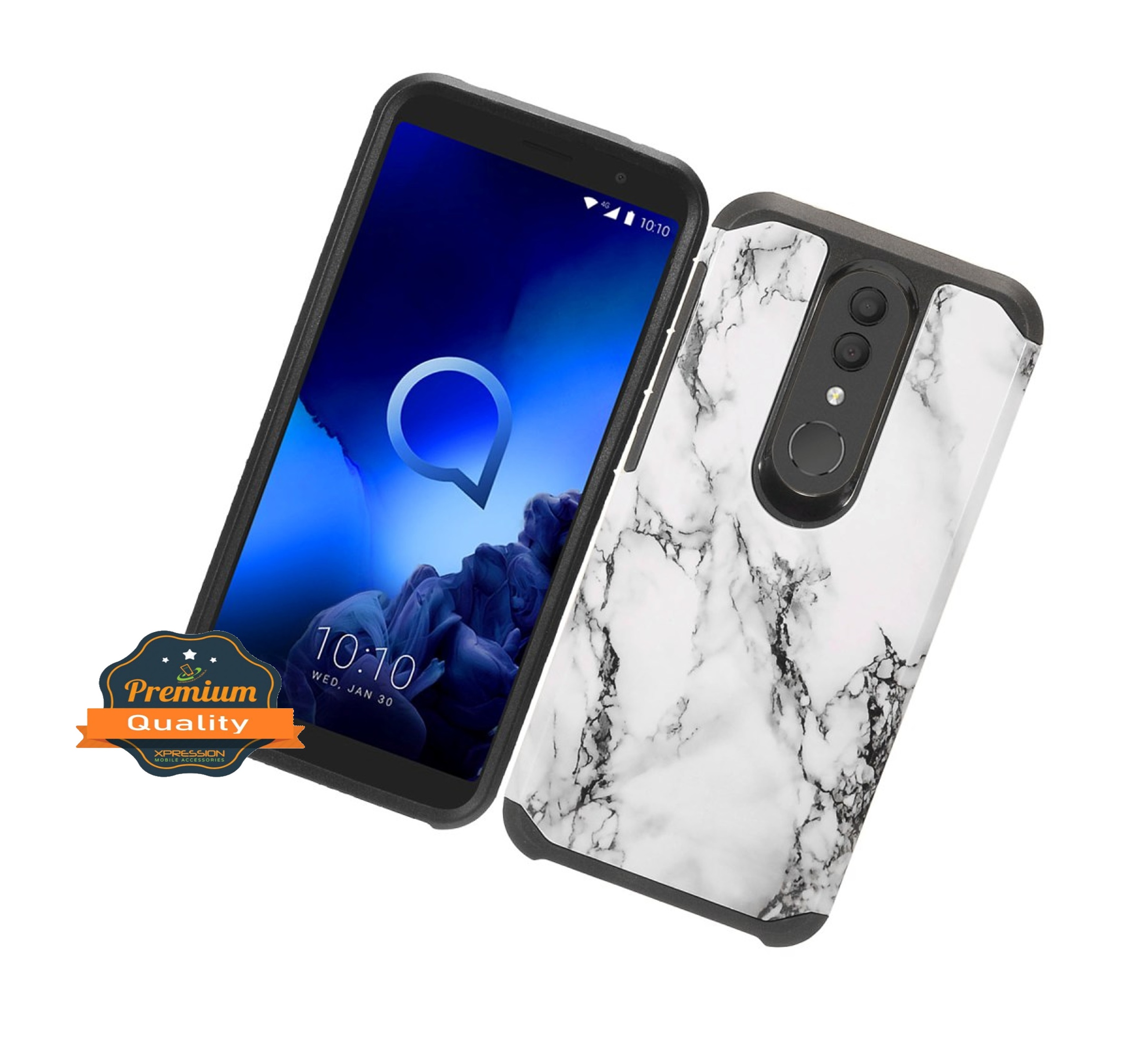 Case for Samsung Galaxy A32 5G Stylish Design Floral Armor Dual Layer Hard Shockproof TPU Hybrid Protection Slim Cover for Galaxy A32 5G by Xcell - Marble White - image 5 of 9