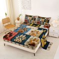 thumbnail image 2 of Homewish Vintage Dog Paws Plaid Bed Sheets,Rustic Animal Full Size Sheets,Brown,4pcs,1 Flat Sheet, 1 Fitted Sheet and 2 Pillowcases, 2 of 6