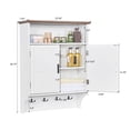 thumbnail image 3 of VECELO Bathroom Wall Cabinet, Medicine Cabinet with Open Partition and Four hooks, Modern Storage Cabinet with Open and Hidden Storage Space, for Bathroom, Living Room, Kitchen, White, 3 of 13