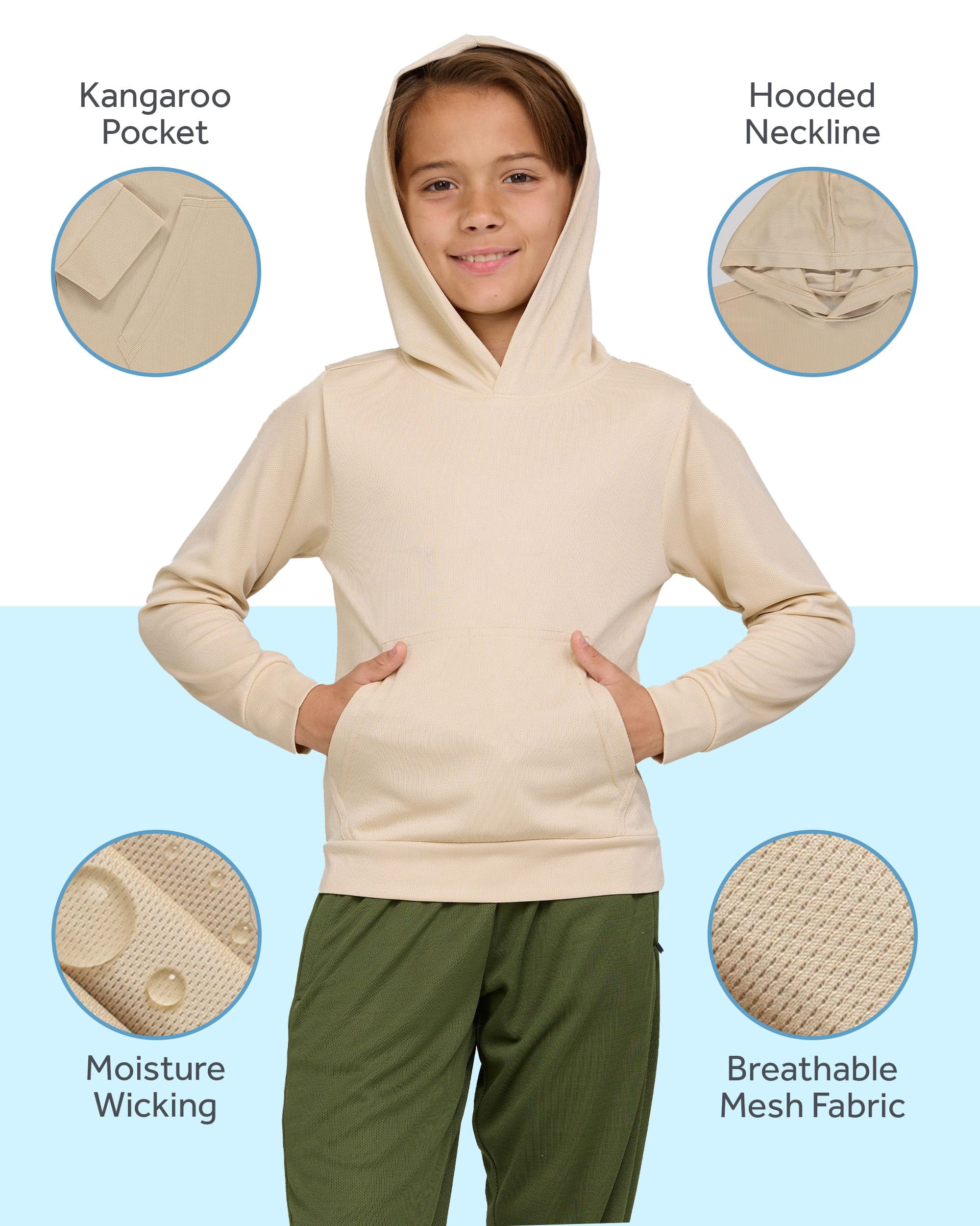PC Boys Hoodies, 3 Pack Fleece Pullover & Zip-Up Sweatshirts for Boys, Kids Youth, Plain Basic Everyday Wear, Sizes 2T-20