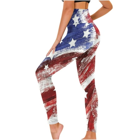 

Charella Stars Striped Pants for Women Casual Yoga Trousers High Waist 4th of July Flag Straight Stretchy Patriotic Long Pant D1*Wine XL
