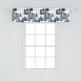 thumbnail image 2 of Winter Window Valance, Retro Themed Oil Painting Style Pine Trees Snowy Weather Forest Landscape, Curtain Valance for Kitchen Bedroom with Rod Pocket, 54" X 18", Sea Blue Off White, by Ambesonne, 2 of 2