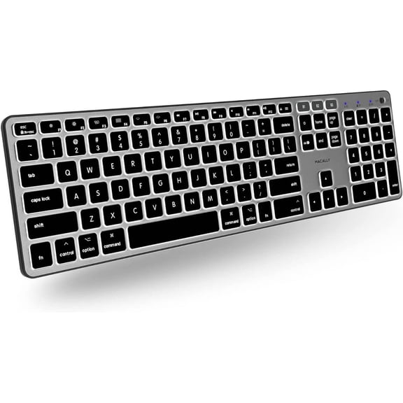 Macally Backlit Bluetooth Keyboard for Mac - Compatible Apple Keyboard Wireless - Multi-Device for MacBook Pro/Air, iMac, iMac Pro, Mac Mini/Pro