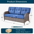 thumbnail image 7 of Unnifurnzi Outdoor Wicker Couch-3 Seater High Back Outdoor Sofa Outdoor Patio Couch for Deck Porch Garden Balcony Poolside-Brown/Blue, 7 of 7
