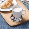 thumbnail image 5 of Coolnut Running Horses Painting Coaster, Drinks Round Absorbent Stone Set with Ceramic Stone and Cork Base, Tabletop Protection Mats and Cups Place for 2PCS Home Decor, 5 of 6