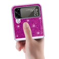 thumbnail image 5 of Dteck Case for Samsung Galaxy Z Flip4,Bling Glitter Leather Case Shockproof Hard PC Cover for Galaxy Z Flip4 5G,Rose, 5 of 5
