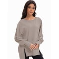 thumbnail image 5 of Women Oversized Sweatshirts Crewneck Side Slit Pullover Long Sleeve Casual Tops, 5 of 6