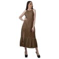 thumbnail image 2 of Moomaya Robe Longue Maxi de Fête pour Femmes en Rayonne Imprimée à Encolure Licou avec Fente avant, 2 of 4