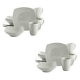 thumbnail image 1 of Gibson Zen Buffetware 12 Piece Square Dinnerware Plate, Bowl, & Mug Set (2 Pack), 1 of 7