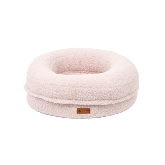 SportPet Sherpa Round Donut Bolster Cuddler Pet Bed, Pink, One Size