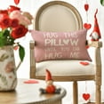 thumbnail image 2 of Hug This Pillow Until You Can Hug Me Valentine''s Day Pink Throw Pillow Cover, 12 x 20 Inch Anniversary Wedding Cushion Case Decoration for Sofa Couch, 2 of 6