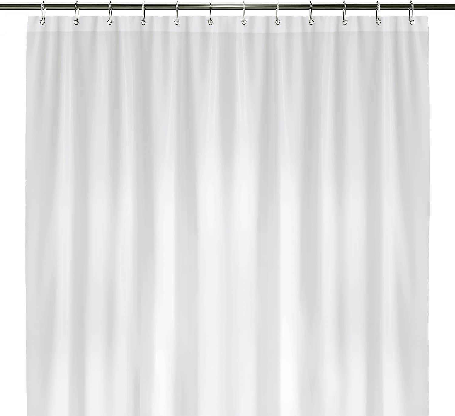 (2 pack) LiBa PEVA 8-gauge Bathroom Shower Stall Curtain Liner, Heavyweight Waterproof, White, 72" W x 84" H