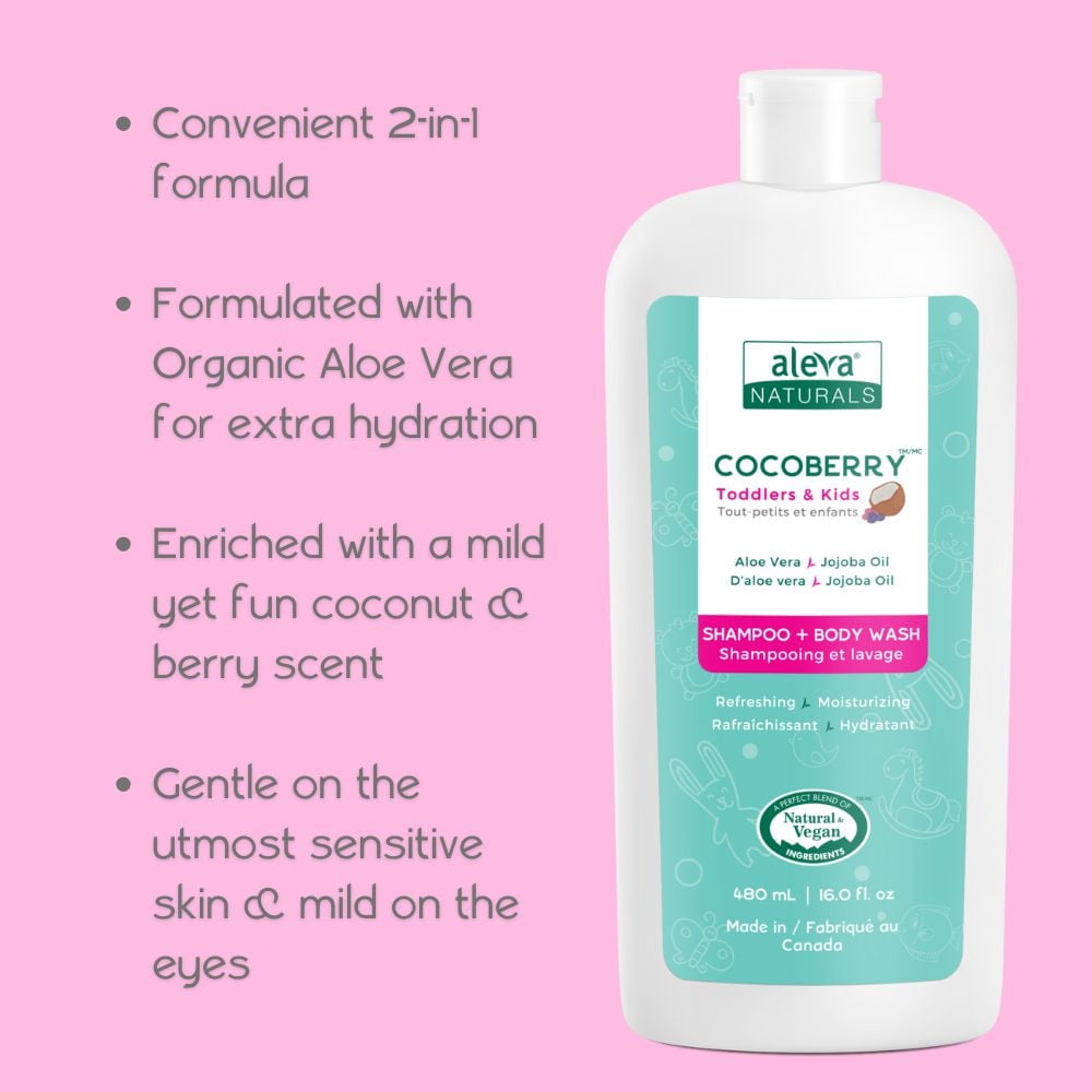 Aleva Naturals Cocoberry tout-petits et enfants shampooing et lavage - 480ml