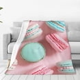 thumbnail image 4 of Salouo Pastel Macarons Delight Print Bed Blankets,Flannel Blanket Comfortable Air Conditioning Blanket Lightweight Blanket for Sofa Bed Travel & Couch -50"x40", 4 of 8