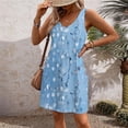 thumbnail image 3 of Drovellove 2026 Floral Print Plus Size Summer Dresses for Women Beach Floral Print Swim Coverup with Pockets Crew Neck Sleeveless Sundress Vacation Outfits, 3 of 5