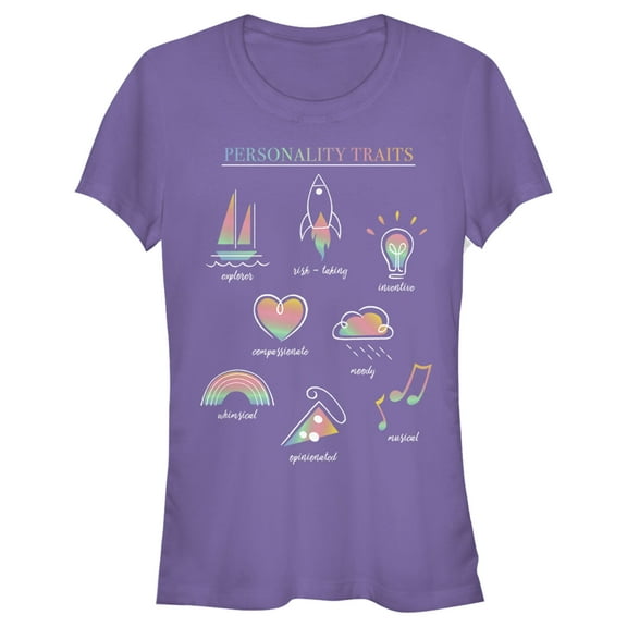 Junior's Soul Personality Book Graphic Tee Purple Small