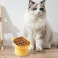thumbnail image 2 of Cinvoph Elevated Cat Bowl Non Tipping Shallow 4" Wide Feeding Bowl Non-Slip Weighted Base for Adult Cats Decorative Pet Dish Easy to Clean, Yellow, 2 of 6