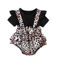 thumbnail image 4 of RMGVDSD Baby Girl Summer Outfits Set Short Sleeve Romper Tops Leopard Print Suspender Skirt 2Pcs Clothing Sets Casual Outfit 9-12 Months, 4 of 8