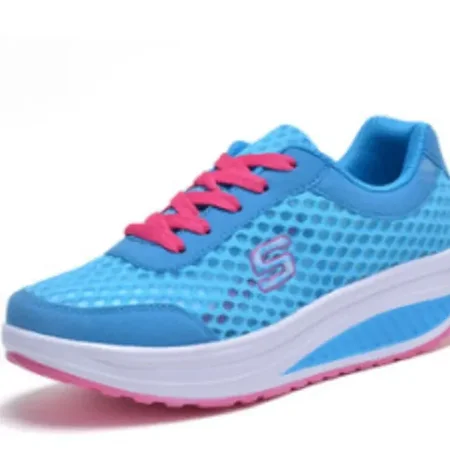 

NAYUKA 2024 Autumn Women Platform Sneakers Fashion Lace Up Breathable Mesh Wedges Sneakers Casual Vulcanized Shoes Sport Running Shoes