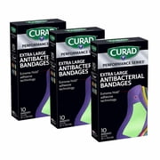 CURAD® Performance Series® Antibacterial Bandages, Assorted Colors, 2 in x 4 in, 10 Count
