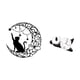 thumbnail image 5 of Escultura De Pared De Metal Con Silueta De Gato Y Panda Iluminada Por La Luna, Decoración Moderna Para Amantes De Los Gatos Negros Con Un Práctico Y Resistente Reloj Para La Sala De Estar Y, 5 of 8