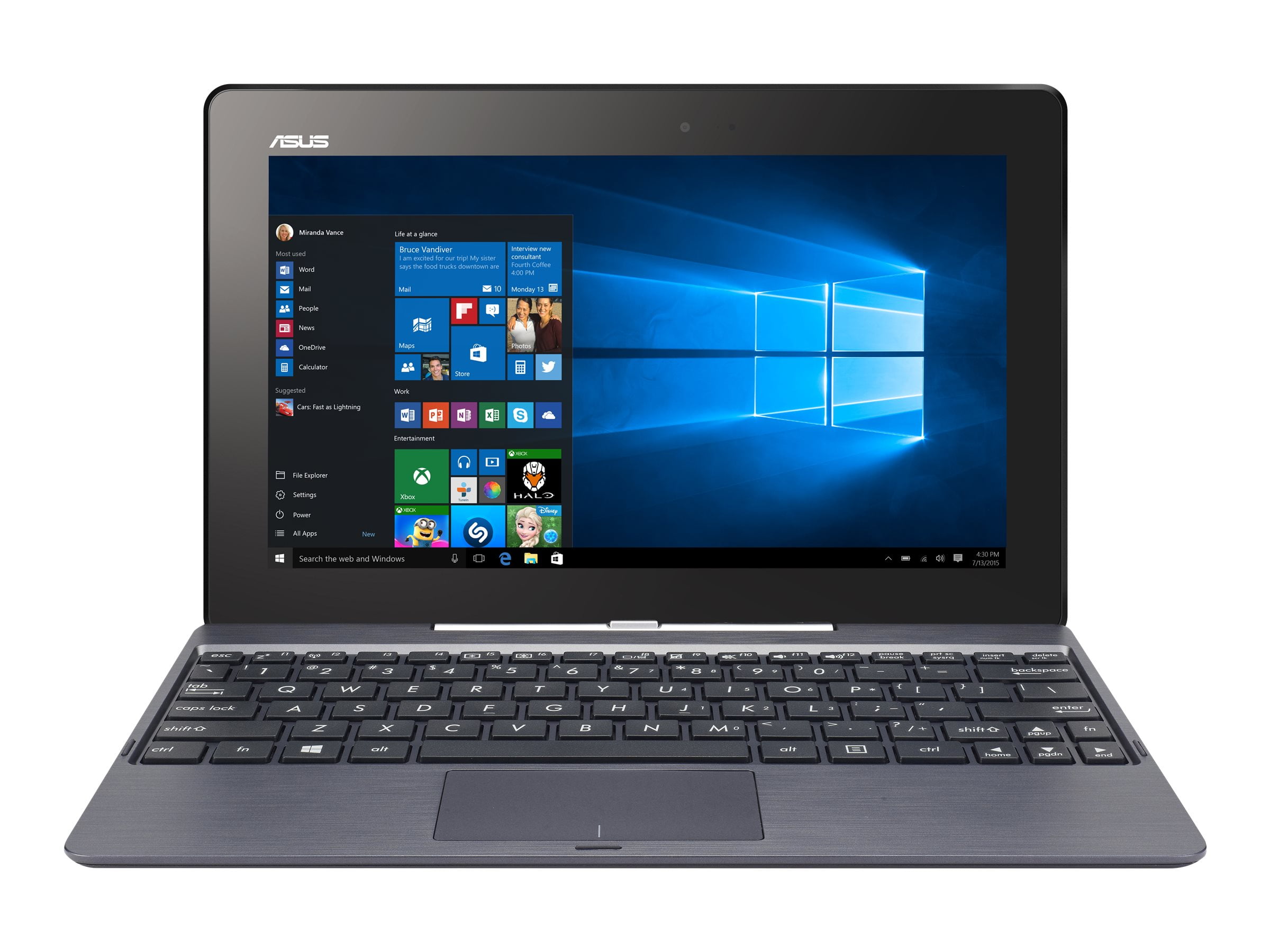 Asus Transformer Book 10 1 Touchscreen 2 In 1 Laptop Intel Atom Z3740 2gb Ram 64gb Ssd Windows 8 With Bing Gray T100ta C1 Gr B Walmart Com Walmart Com