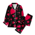 thumbnail image 5 of SJLDQY Valentines Women's Pajamas Set 2 Peice Pjs Set for Women Valentine's Day Love Heart Graphic Long Sleeve Pajama Tops Pants Soft Comfy Homewear Sleepwear Outfits, 5 of 6