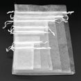 thumbnail image 2 of Bolsas de Organza de regalo de Navidad, embalaje de joyería, recuerdo de fiesta de boda, blanco, 7x9, 9x12, 10x15, 13x18cm, 6z, 50 unidades, 2 of 4