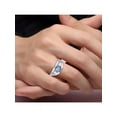 thumbnail image 2 of RYLOS Mens Rings Sterling Silver Classic Design 7X5MM Oval Gemstone & Diamond  Blue Topaz December Birthstone Ring Size 12, 2 of 6