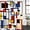 Red, variant on Red Blue Black Waterproof Shower Curtain, Stall 36"x72" Washable Polyester Fabric Shower Curtains for Bathroom, Geometric Yellow Abstract Middle Century Decorative Bathtub Curtain Sets with Hooks
