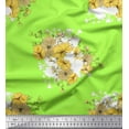 thumbnail image 1 of Soimoi Velvet Fabric Leaves & Wild Flower Floral Print Fabric by the Yard 58 Inch Wide, 1 of 1