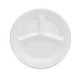 thumbnail image 4 of Dart 9CPWQR 9 in. Diameter 3 Compartment Quiet Classic Laminated Foam Plates - White (500/Carton), 4 of 6