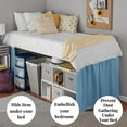 thumbnail image 4 of Dorm Bed Skirt - Microfiber College Bed Skirt with Panel Ties Light Blue Solid, 36" Drop Twin XL Size, 4 of 5