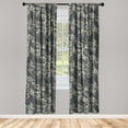thumbnail image 3 of Ambesonne Vintage Floral Curtains, Paisley Circles Art, Pair of 28"x95", Pale Sepia Dark Grey, 3 of 5