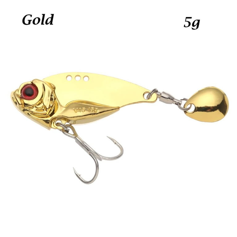 Sinking Spinner Tackle Vibration Sequin Rotate Treble Hook VIB Lure  Wobblers Crankbaits Metal Fishing Bait GOLD 5G