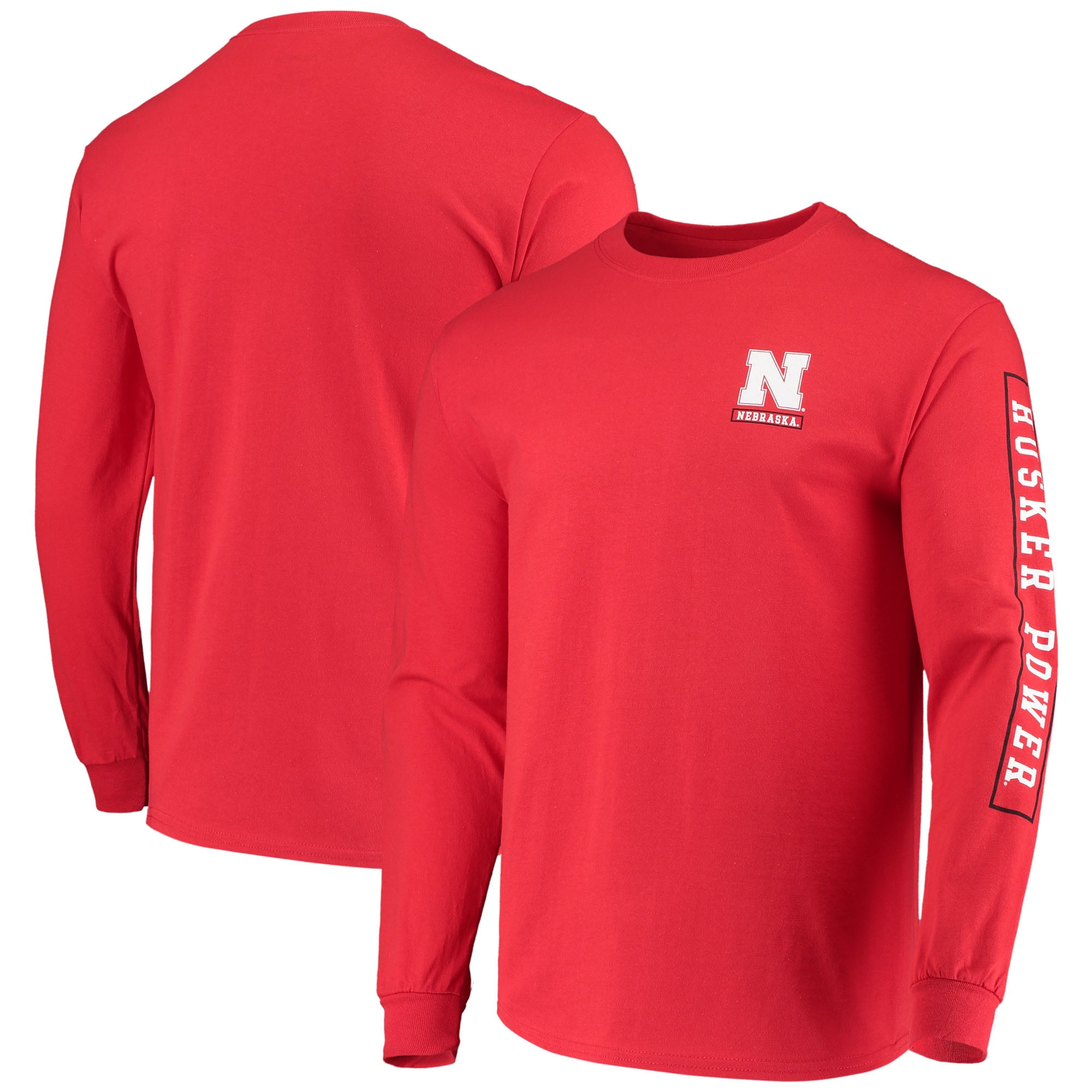 Captivating Apparel Men's Scarlet Nebraska Huskers Team Foundation Long Sleeve TShirt