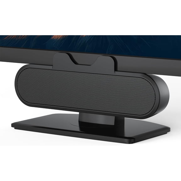 Computer Speakers for Desktop PC, USB Monitor Speaker Bar with Clip-On, Wired Desk Speakers with HD Stereo Loud Sound, Laptop Speaker Mini Sound Bar, Easily Clamps to Monitor