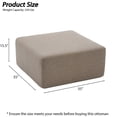 thumbnail image 2 of 35" Wide Oversized Square Ottoman Coffee Table, Faux Leather Couch Ottoman Large Footstool for Living Room, 2 of 7